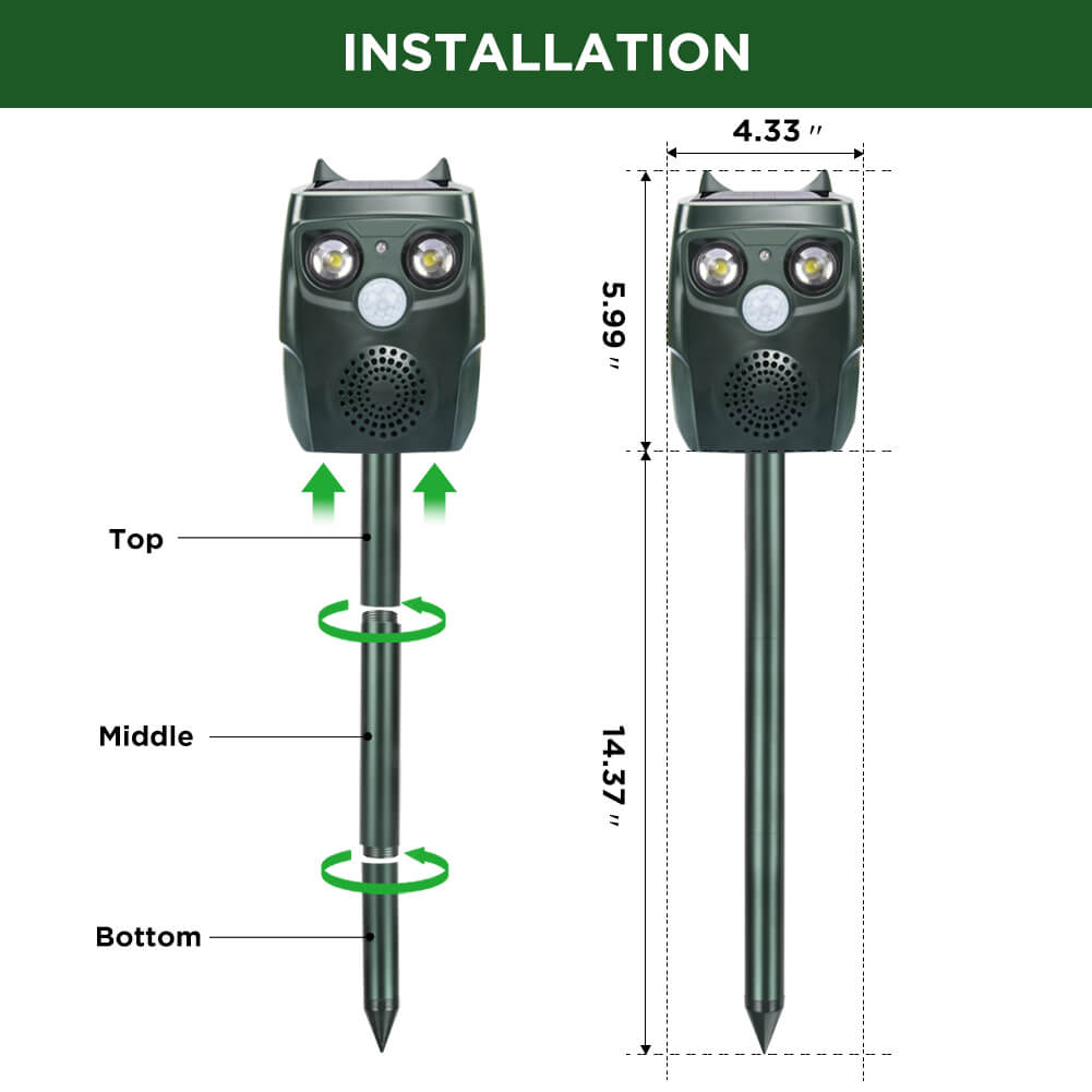 Smart Scarecrow Solar Sonic Animal Repeller (AR20) xpest