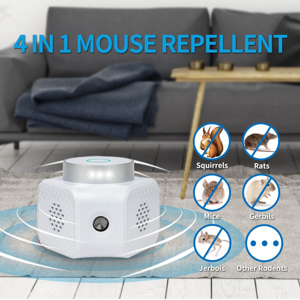 Rodent Repellent Indoor Ultrasonic Mouse Deterrent (4-1) 360