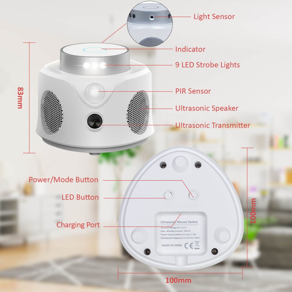 Ultraosnic pest repeller with PIR Sensor-5